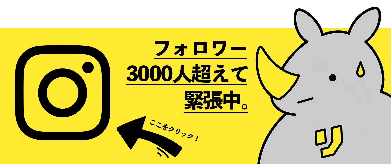 Instagram フォロワー3000人超えて、緊張中。ここをクリック！