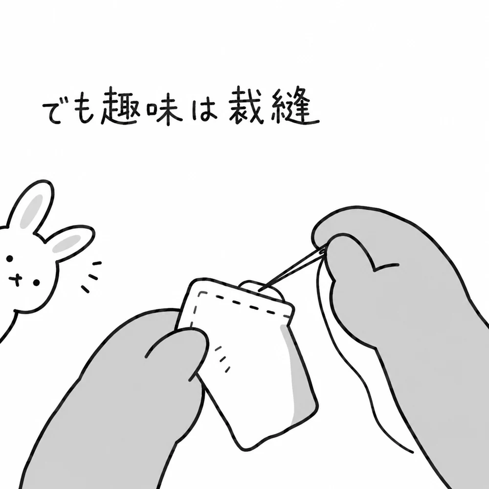 2コマ目：でも趣味は裁縫