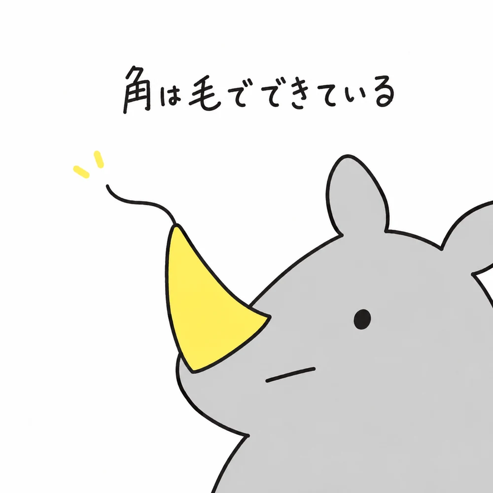 3コマ目：角は毛でできている